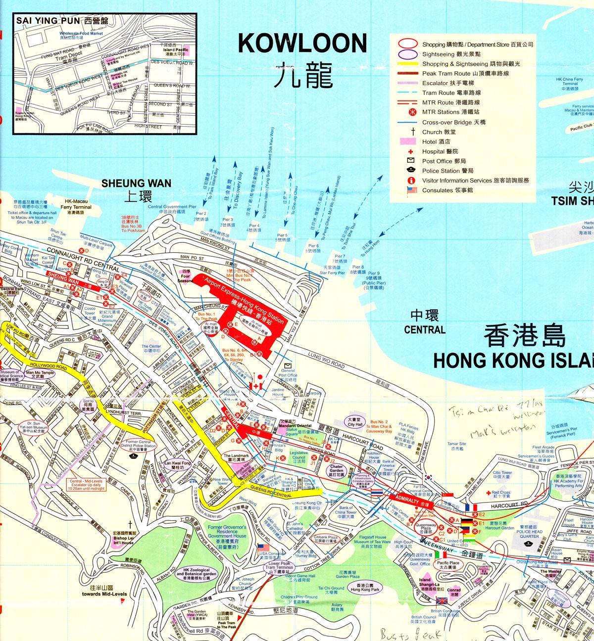 höfnin í Hong Kong kort