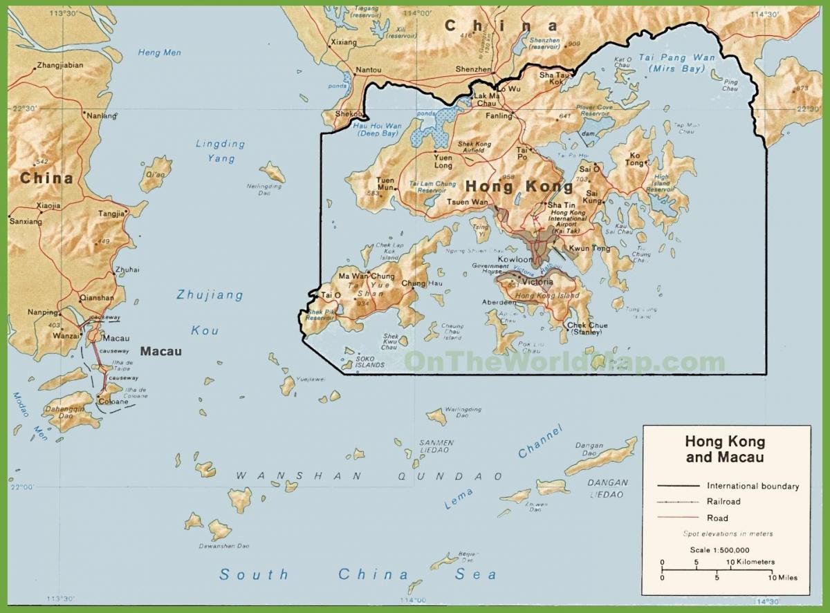 pólitísk kort af Hong Kong