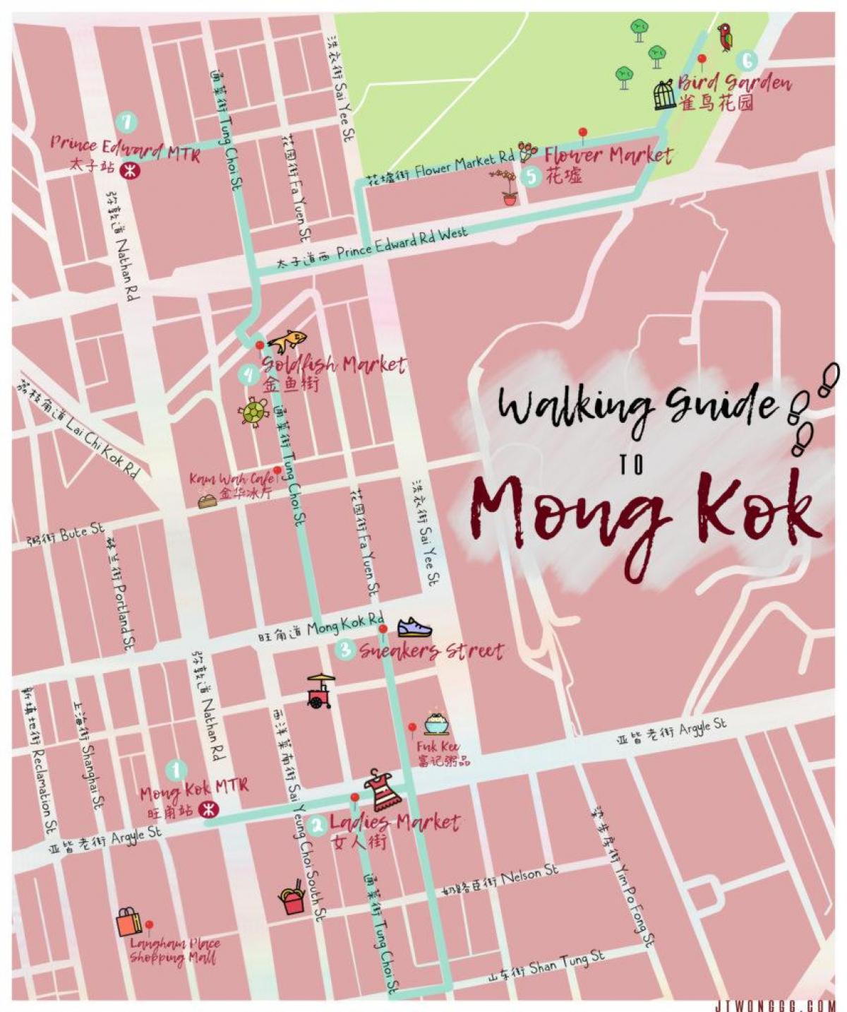 kort af Mong Kok Hong Kong