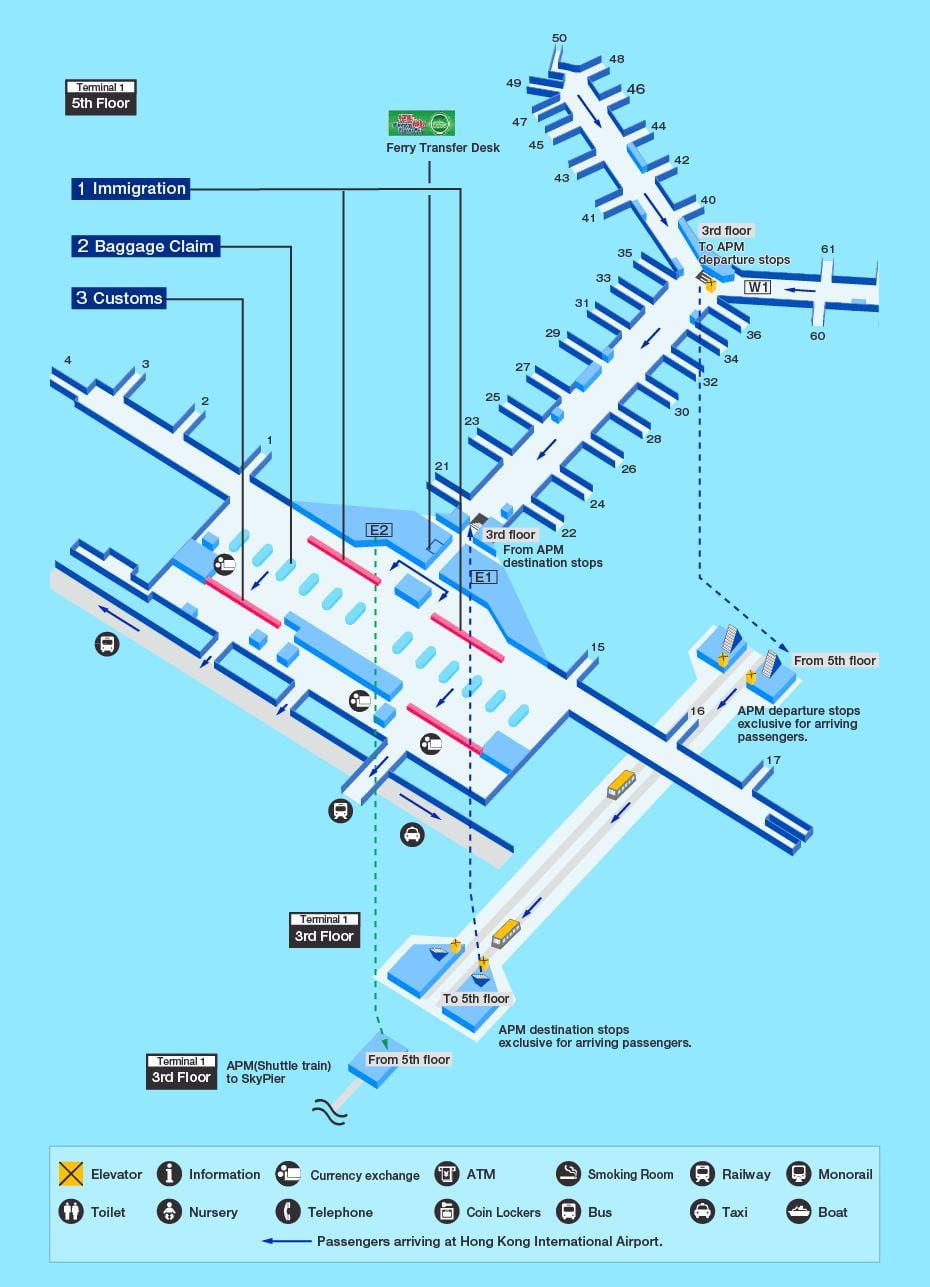 Hong Kong flugvöllur hliðið kort