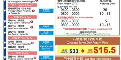 Hong Kong a21 strætó leið kort