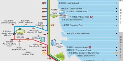 Hong Kong ding ding sporvagn kort