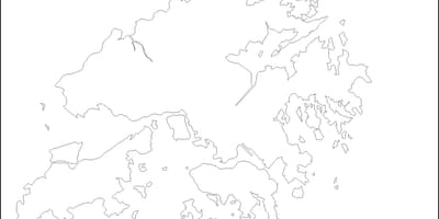 Hong Kong kort útlínur