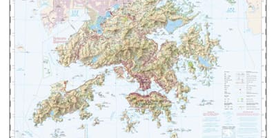 Útlínur kort Hong Kong