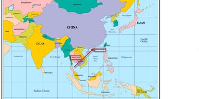 Hong Kong í kort af asíu