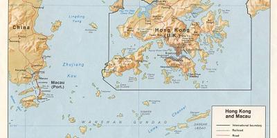 Kort af Hong Kong og Macau