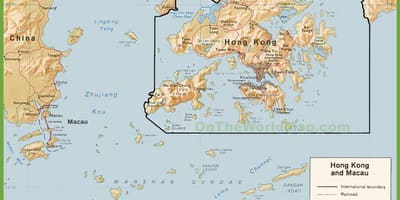Pólitísk kort af Hong Kong
