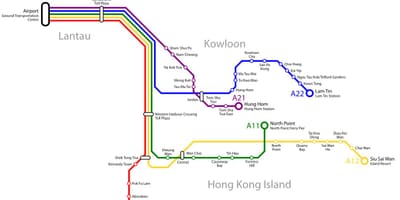 Hong Kong strætó leið kort
