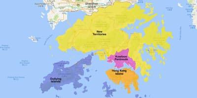 Kort af Hong Kong svæði
