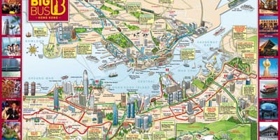 Hong Kong stór strætó ferð kort